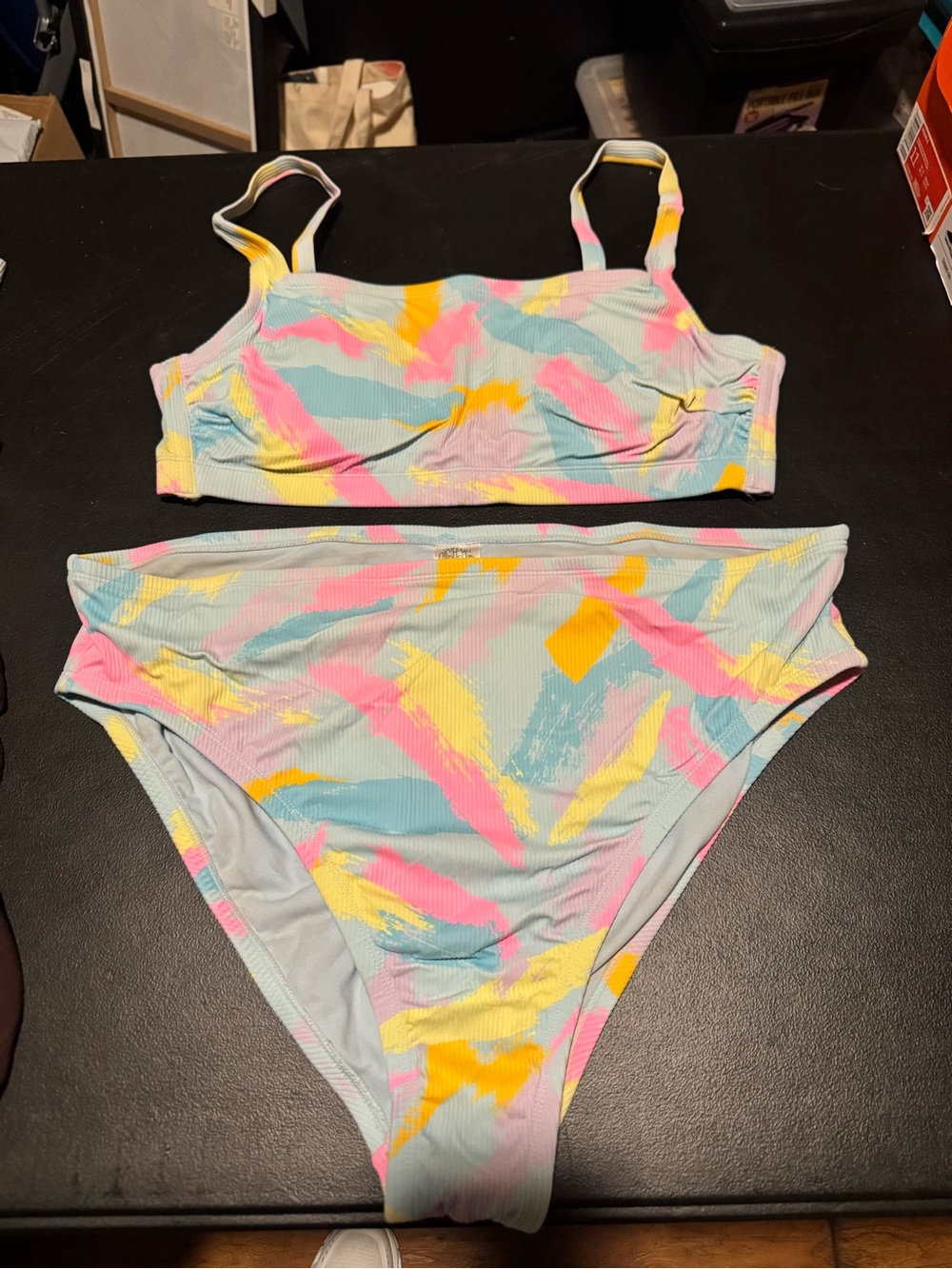 Two-Piece Swim Set in Pastel Multi - Comfortable Bikini